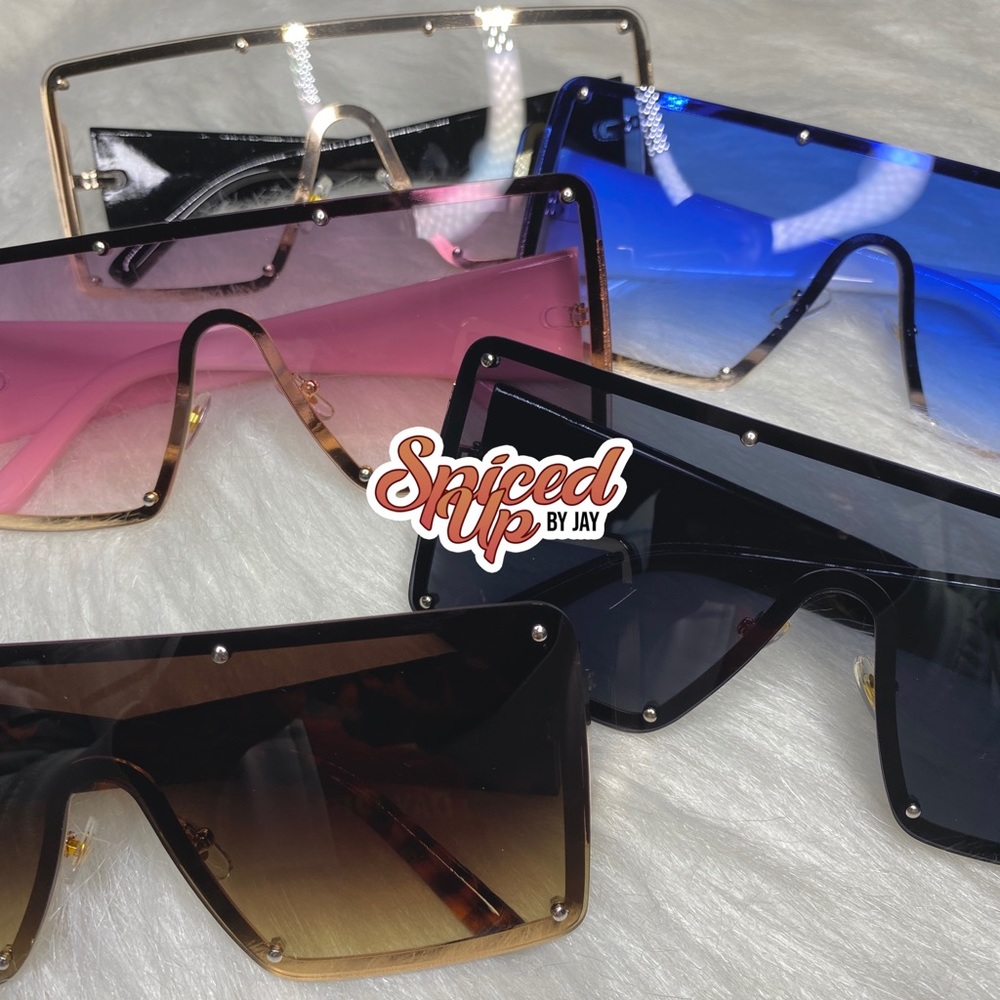 Spicy Oversized Square Rimless Sunglass Shades
